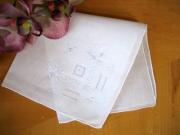 Set of 3 White Handkerchief with Small Flower Embroidery