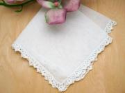 Set of 3 Triangle Crochet Lace Wedding Handkerchiefs