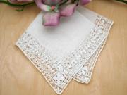 Intricate Drawnwork Lace Wedding Bridal Handkerchief