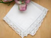 Set of 3 Honeycomb Crochet Lace Ladies Handkerchiefs
