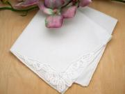 Set of 3 Battenburg Lace Loop Corner Handkerchiefs
