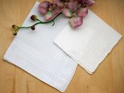 Bride and Groom Wedding Handkerchief Set with Lily of the Valley