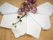 Bridal Set of 6 Different Wedding Handkerchiefs - Set A