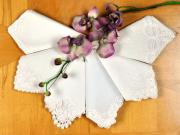 Bridal Set of 6 Different Wedding Handkerchiefs - Set D