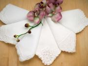 Bridal Set of 6 Different Wedding Handkerchiefs - Set E