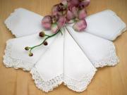 Bridal Set of 6 Different Wedding Handkerchiefs - Set G