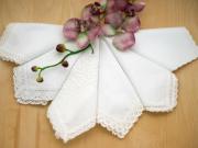 Bridal Set of 6 Different Wedding Handkerchiefs - Set H