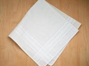 Set of 3 Fine Woven Mens Handkerchiefs with Thin Satin Stripes