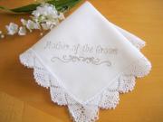 Mother of the Groom Personalized Handkerchief - Fan Font I