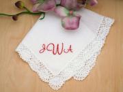 Monogrammed Wedding Hankie w/ 3 Initials - Font C