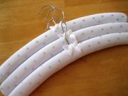 Set of 3 Padded Hangers with Embroidered Light Blue Dots