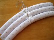 Set of 3 Padded Hangers with Embroidered Sage Dots