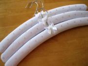Set of 3 Padded Hangers with Embroidered Pink Dots