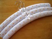 Set of 3 Padded Hangers with Embroidered Yellow Dots