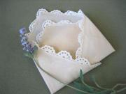 1 Dozen Ecru Scalloped Crochet Lace Dinner Napkins