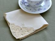 1 Dozen Ecru Battenburg Lace Tea Napkins