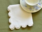 1 Dozen White Cutwork Lace Dinner Napkins