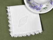 1 Dozen White Clover Cutwork Linen Dinner Napkins