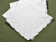 1 Dozen White Vine Cutwork Lace Dinner Napkins
