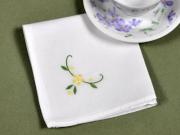 1 Dozen White Tea Napkins with a Yellow Daisy