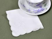 1 Dozen Linen Luncheon Napkins with Whimsical Butterfly
