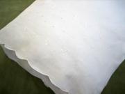 Pair of White Cotton Pillowcases with Flower Embroidery