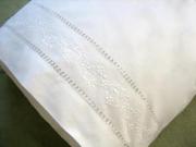 Pair of Cotton Pillowcases with a Floral Vine Design
