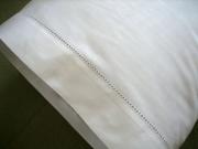 Pair of White Cotton Hemstitched Edge Pillowcases