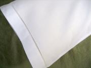 Pair of White Linen Hemstitched Edge Toddler Pillowcases