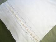 Pair of Ivory Pillowcases with an Infinity Design