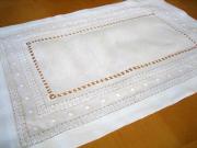 4 Pc Set Linen Placemats with Circle Band Border