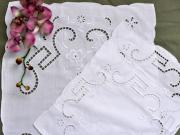 3 Pc Set Cutwork Lace Table Runner & 2 Doilies