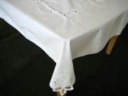 5 Pc Set- 36" Rose Battenburg Lace Tablecloth & Matching Napkins