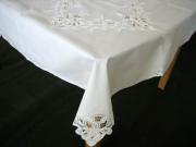 5 Pc Set- 36" Battenburg Lace Tablecloth & 4 Matching Napkins