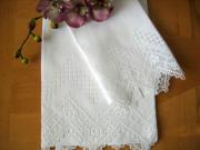 Set of 2 Linen Hand and Bath Towels with a Cross Stitch Design