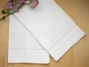 Set of 4 Linen Hand Towels with Wide Hemstitched Edges