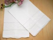 Set of 4 Linen Hand Towels with a Floral Vine Design