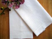 Set of 4 Linen Hand Towels with Dot and Stripes