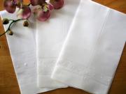 Variety Pack of 6 Embroidered Dot Linen Hand Towels