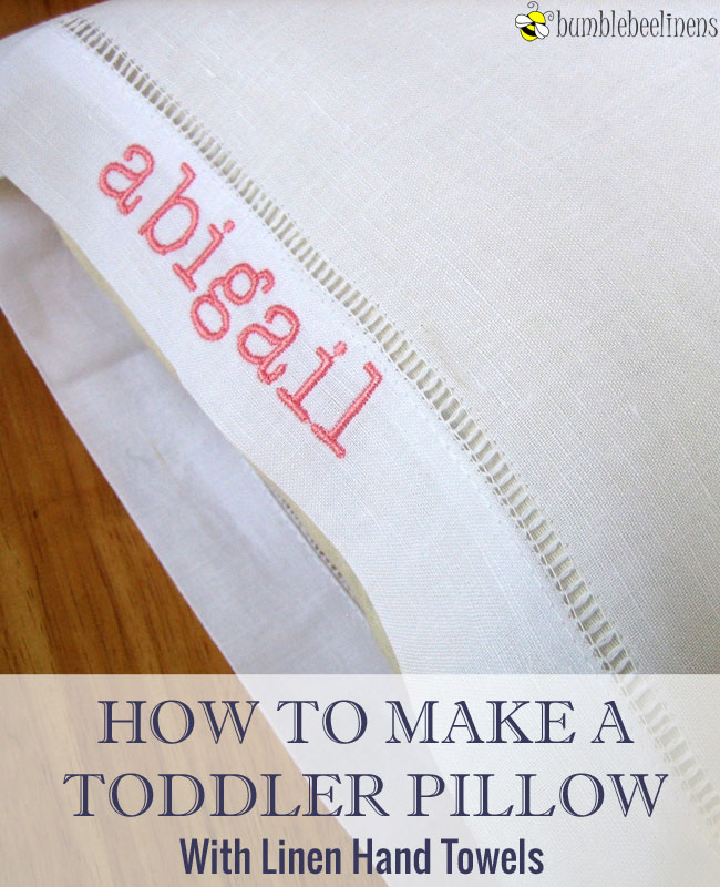 Making a Linen Towel Toddler Pillow