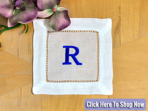 Monogrammed Cocktail Napkins