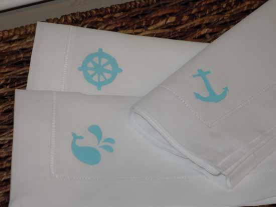 Freezer Paper Stenciled Tea Towels - unOriginal Mom