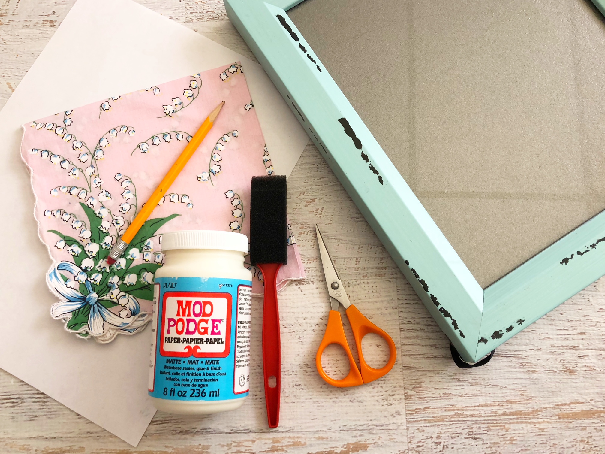 Mod Podge Fabric Frames with Antique Matte Mod Podge - No. 2 Pencil