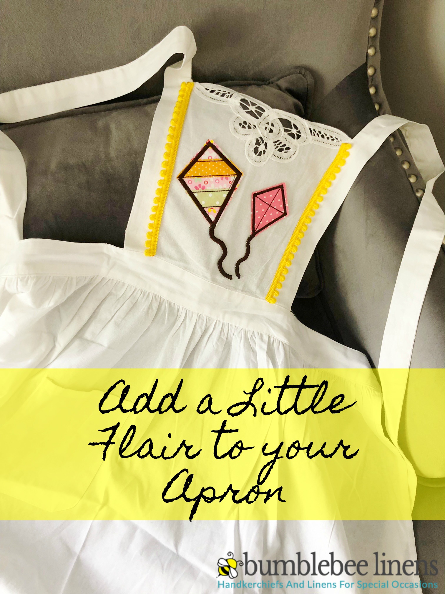 Learn How to Add Flair to an Apron for your little helpers in the kitchen.