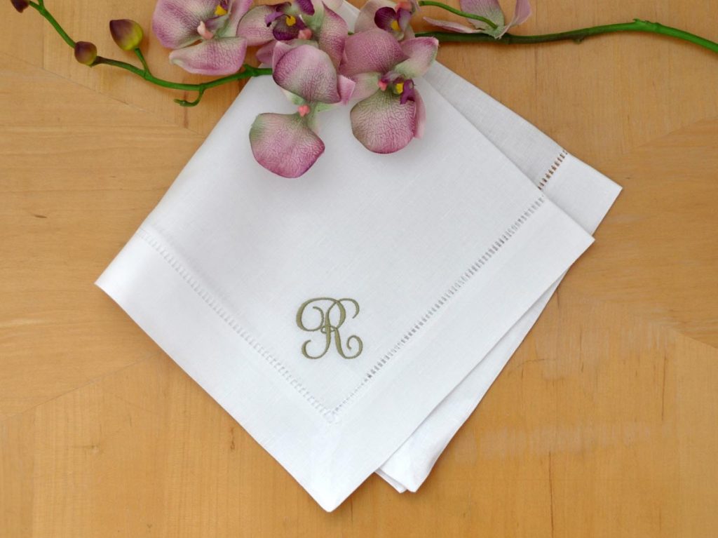 Monogrammed Linen Dinner Napkins