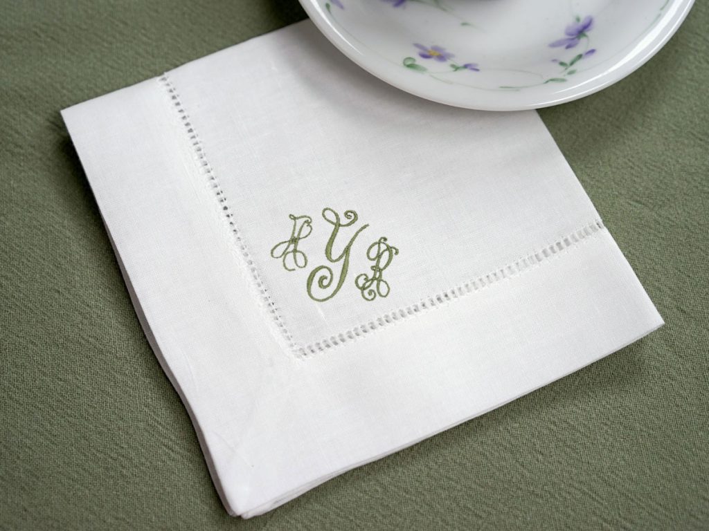 monogrammed tea napkins