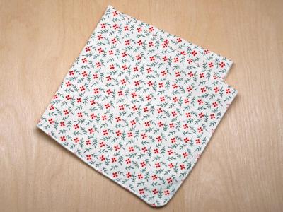 Classic Print Ladies Handkerchief with Red Flowers
