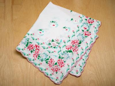 Vintage Inspired Zinnia Print Handkerchief