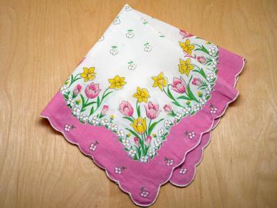 Vintage Inspired Spring Garden Floral Handkerchief