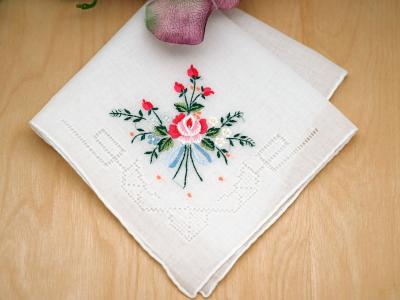 Heirloom Rose Bridal Handkerchief